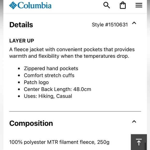 COLUMBIA Benton Springs Fleece Zip Jacket in Key West Youth 14/16 - Picture 8 of 8